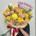 Bó hoa tông vàng – cam tươi sáng