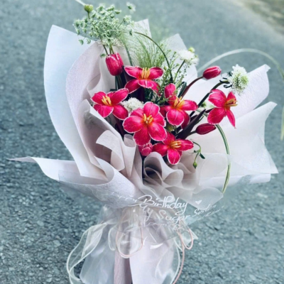Bó Hoa Tulip & Lily Hồng