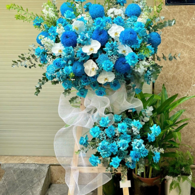 Kệ Hoa Chúc Mừng Xanh Biển
